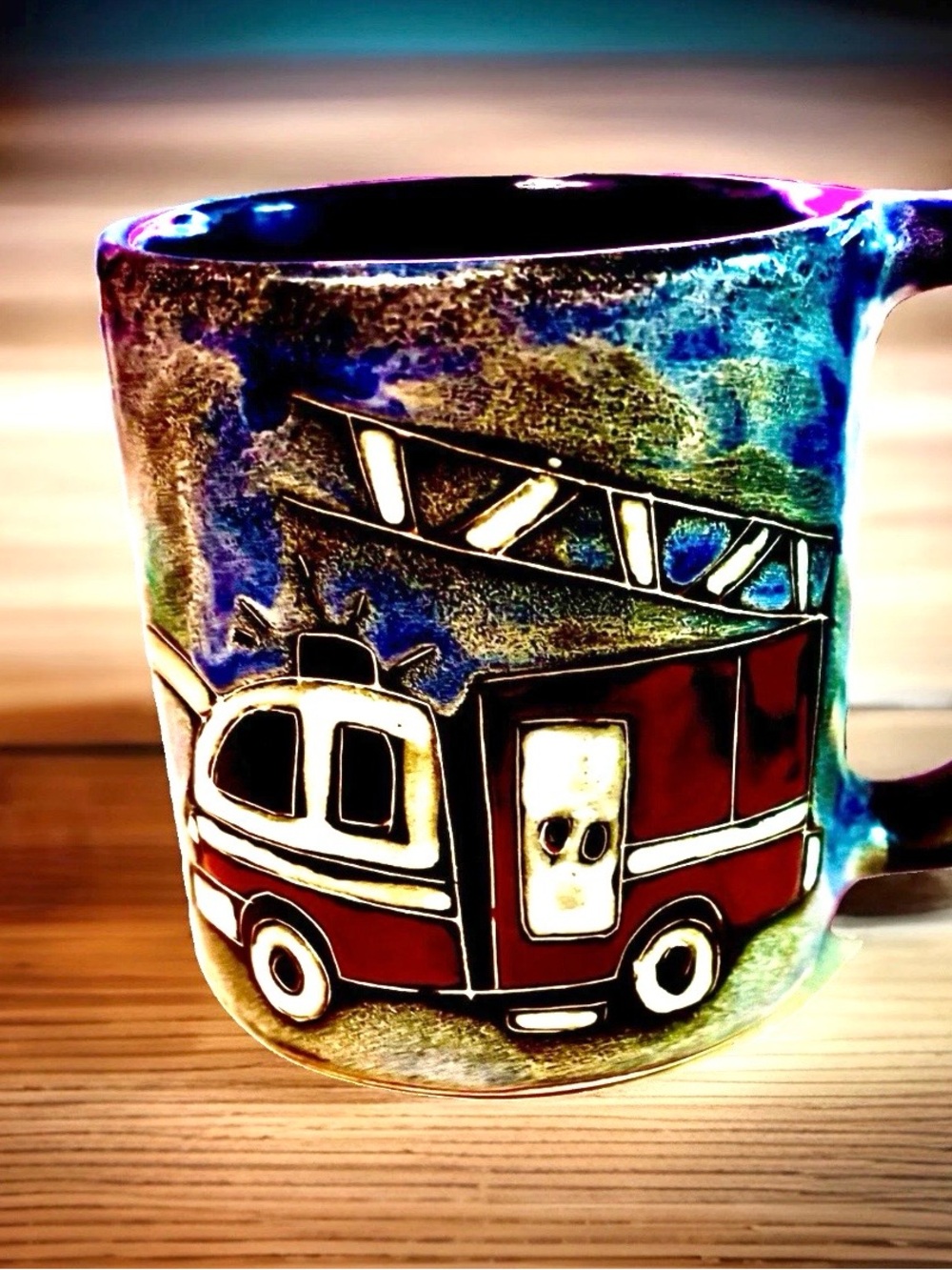 Designer Mara Fire Truck Mug
Handmade Coffee Cup Unique Gift
Idea